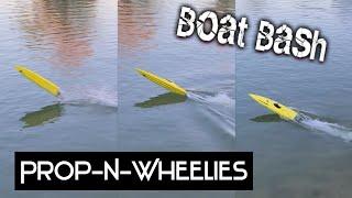 How I Have Fun With Rc Boats - Insane Boat Bash Poping Wheelies