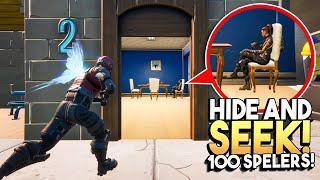 HIDE AND SEEK met 100 SPELERS in Fortnite LAZY LAKE!