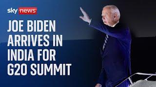US President Joe Biden arrives in India for G20 summit
