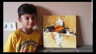 Abstract painting by 6 years old kid / Smallest abstract artist/Aarav Patel/Acrylics/Demo