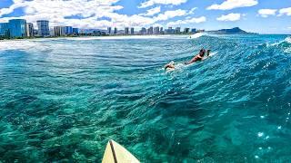 SURFING CRYSTAL CLEAR WAVES IN TOWN | Rippable Rights | RAW POV