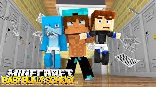 Minecraft BABY BULLY SCHOOL - SHARKY'S FIRST DAY AT SCHOOL!!