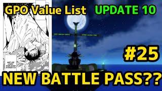 NEW GPO VALUE LIST UPDATE 10 #25 NEW JJK THEMED BATTLEPASS