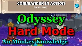 BTD6 Odyssey  Hard Mode  No Monkey Knowledge  (Commander in Action) Tutorial / Guide