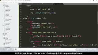#112 Receipt design | Simple point of sale app in php & javascript | Quick programming tutorial