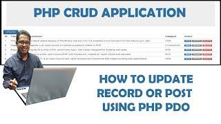 How to update a record using PHP PDO Part-9