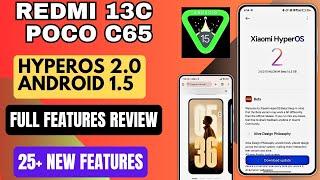 Redmi 13C & POCO C65 HyperOS 2.0.2.0 Android 15 Release, Full Features Review,25+ Features/Animation