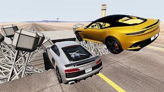 Cars VS Reverse Shredder Large Spinner - Car Crash Driver - BeamNG Drive