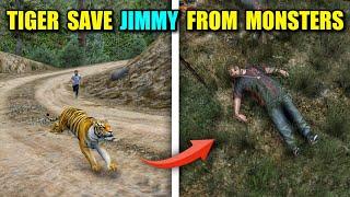 MICHAEL LOST JIMMY IN THE JUNGLE & TIGER HELPED HIM! #shorts #gta5 #emotional