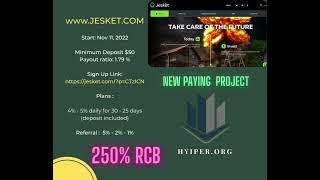 JESKET.COM New PAYING PROJECT 250% RCB