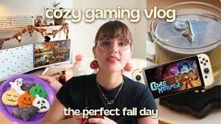 Cozy Gaming Vlog  The PERFECT Fall Gaming Day: decorating, baking, my current cozy games