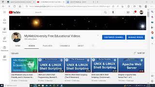 Learn Linux, Shell, and  Python online @"MyWebUniversity  Free Educational Videos" Youtube Channel