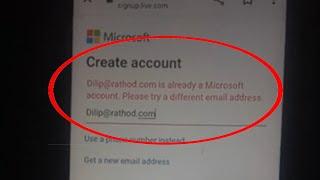 Fix is already a Microsoft account  Please try a different emaill address