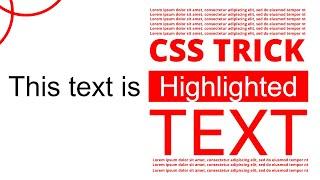 CSS Trick Highlight Text | Text Animation HTML & CSS | FrontendDude