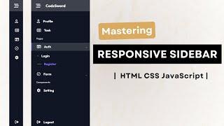 Mastering Modern Responsive Sidebar Using HTML CSS JavaScript