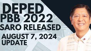 DEPED PBB 2022 SARO RELEASED AUGUST 7, 2024