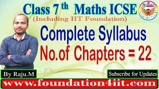 Class 7 Maths ICSE || Complete Syllabus ||