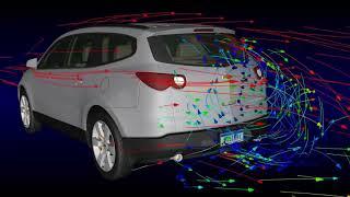 View External Airflow Around a Chevrolet Traverse SUS Using ANSYS EnSight