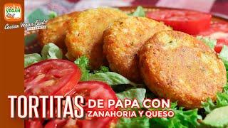 Tortitas de papa con zanahoria y queso - Cocina Vegan Fácil