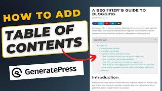 How to Add Table of Contents to WordPress | GeneratePress Table of Contents