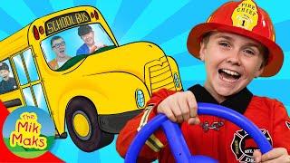 Wheels On The Bus (Occupations Edition) | Nursery Rhymes | The Mik Maks