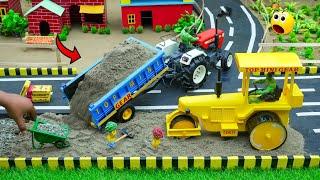 diy tractor mini road roller to making concrete road construction science project | @topminigear