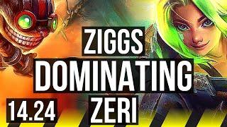 ZIGGS & Leona vs ZERI & Lulu (ADC) | 1200+ games, Dominating | KR Master | 14.24