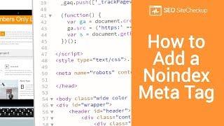 How to Add a Noindex Meta Tag