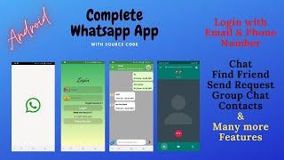 How to make Whatsapp app in android studio with source code || Alot of features