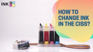 How to change ink in the continuous ink system CISS | INKCHIP Chipless Solution