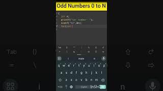 How to Print Odd Numbers 1 to N using loop in C