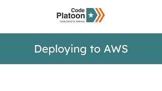 W11D4: Deploying to AWS