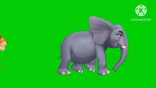 Cartoon Animal green screen stamped animal running videos