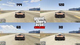 GTA V: 30 vs 60 vs 120 vs 144 FPS CAR SPEED RACE (HIGHER FPS gives you a racing advantage)