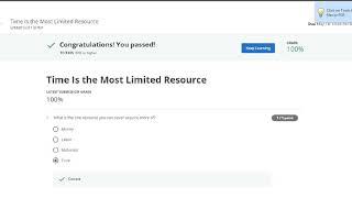 Coursera | Work Smarter, Not Harder Time Management for Personal & Professional | 2 quiz answers