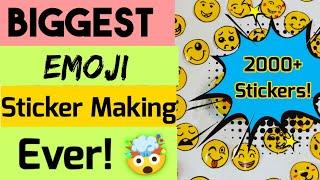 Biggest EMOJI Sticker Bag Ever!   2000+ Homemade Emoji Sticker Bag!! How to make emoji sticker bag