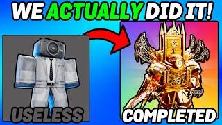 BASIC To UPGRADED TITAN CLOCKMAN Day 13! COMPLETED!!! (Toilet Tower Defense)