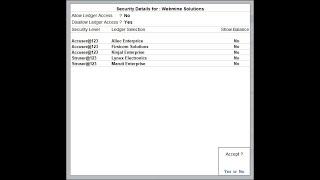 Tally Add On : Ledger Level Security in TallyPrime software.