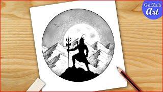 Lord Shiva drawing easy / Maha shivratri drawing tutorial / Mahadev pencil shading artwork