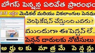 బోగస్ పెన్షన్ల ఏరివేత/NTRBharosa pension /AP Medical and disability pensions verification news 2025/