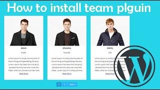 how to install team plugin for WordPress