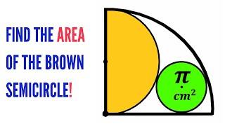 Can you find area of the Brown Semicircle? | (Circle) | #math #maths | #geometry