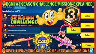 A3 SEASON CHALLENGE MISSION | BGMI A3 RP SEASON MISSION | BGMI SEASON CHALLENGE MISSION EXPLAINED