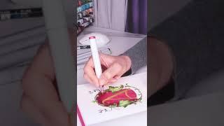 Спидпеинт рисования буквы в орнаменте с маркерами Copic #shorts