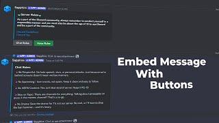 Discord Embed Message Button Tutorial | Sapphire Bot