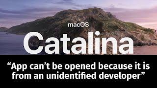 “App can’t be opened because it is from an unidentified developer” - Error Fix on macOS Catalina