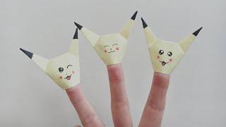 How to Make an Origami Finger Puppet Pikachu - Easy Paper Crafts