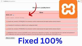 fix 100% - cannot connect mysql server on localhost | mysql said  cannot connect invalid settings