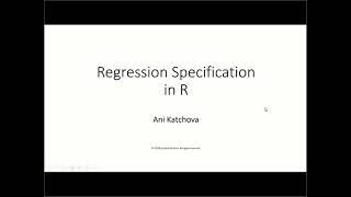 Regression Specification in R