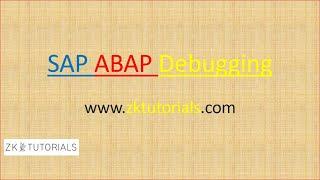 03 SAP ABAP Debugging Check variables, internal table content